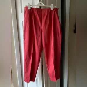 Dark coral crop pants
